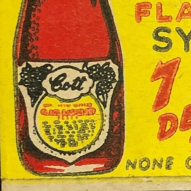 1940-50's Full Matchbook Advertising - Cott Fruit Flavored Syrups