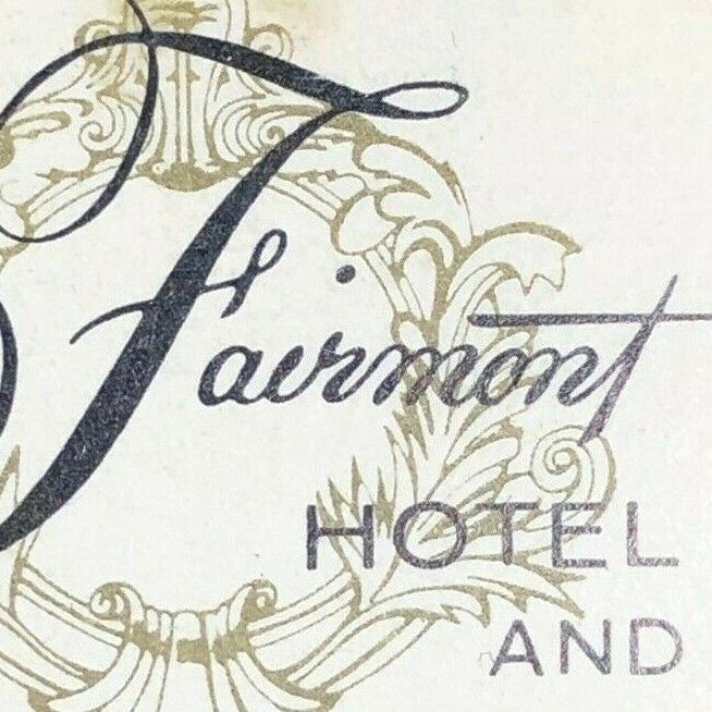 San Francisco, CA Fairmont Hotel and Tower  c1970's Full Matchbook
