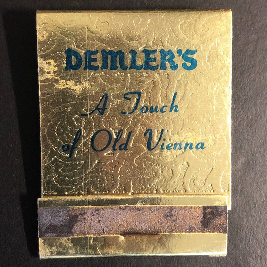Demler's Restaurant Evergreen Park, IL Full Matchbook c1960's-73 Foil Scarce