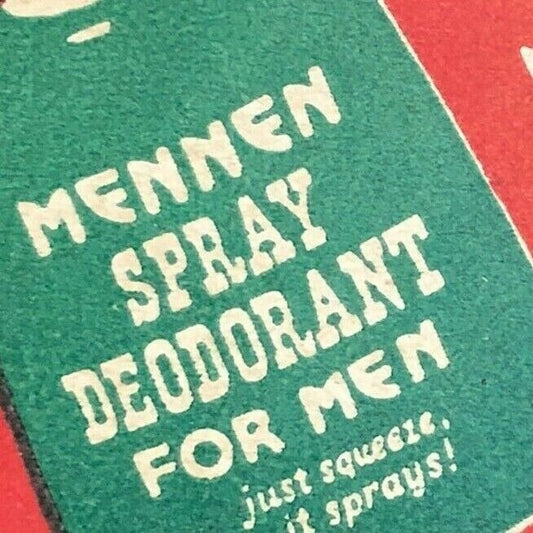 1940-50's Full Matchbook - Mennen Spray Deodorant For Men "Just Squeeze It..."