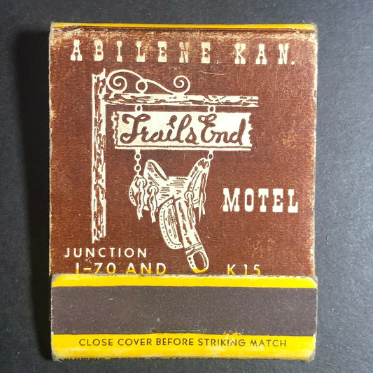 Abilene, KS Trail's End Motel Best Western c1950's-60's Full Matchbook