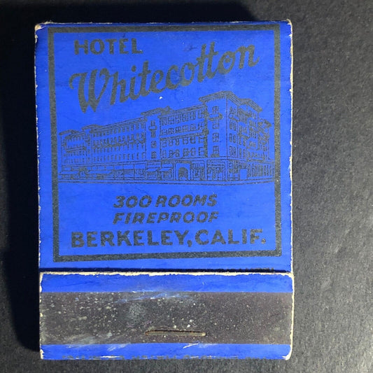 Hotel Whitecotton Berkeley, CA Matchbook Cover w/ 7 Sticks c1930-40's Scarce