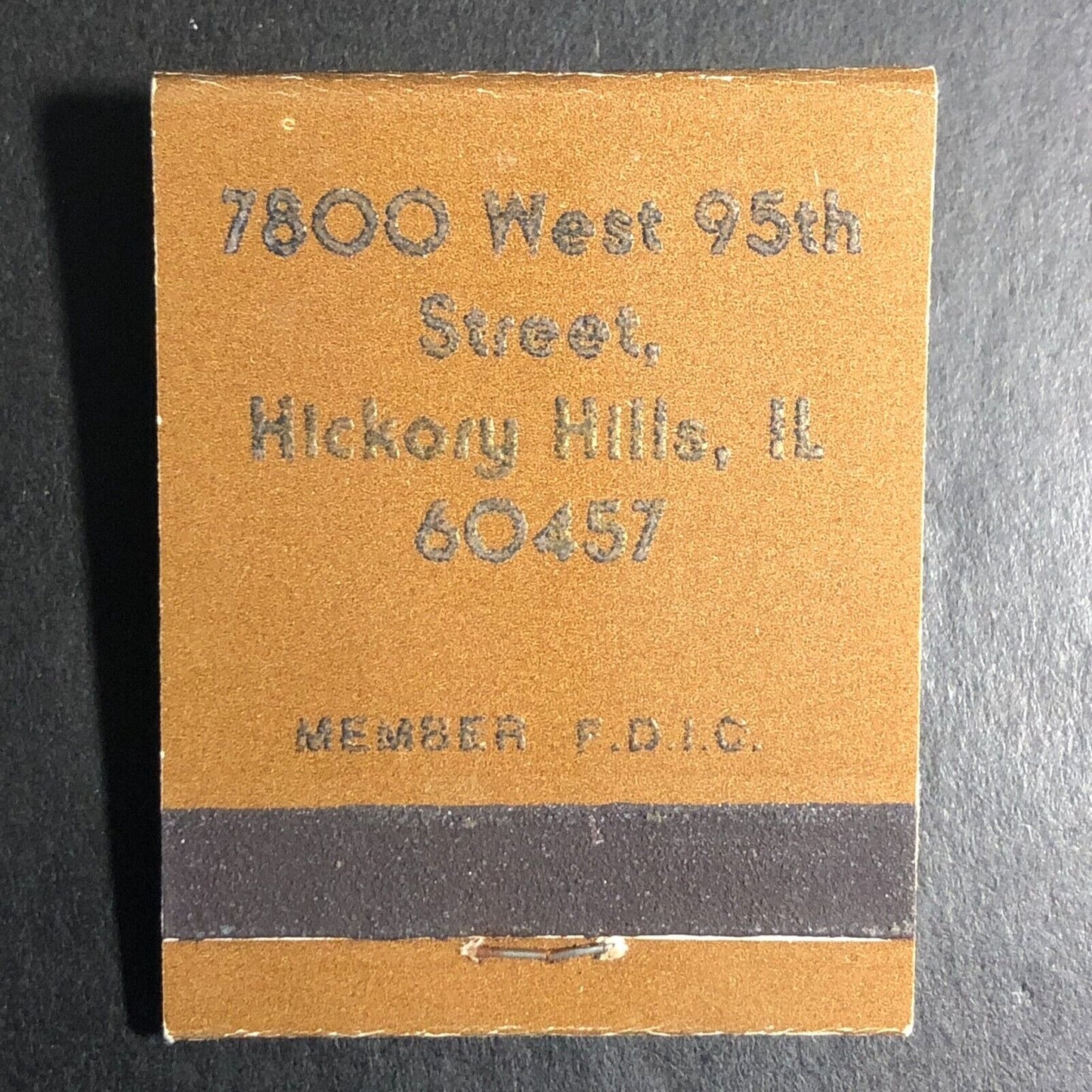 Bank of Hickory Hills Illinois Full Matchbook c1974-80's