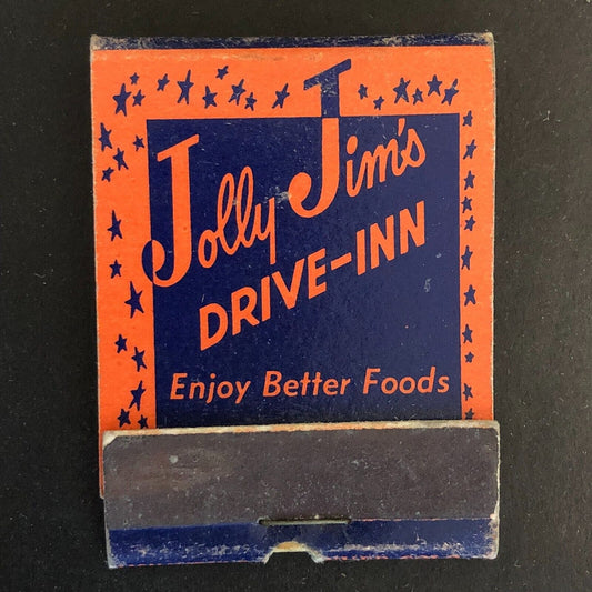 Grand Junction, CO Jolly Jim's Drive-Inn Near Full (-2) Matchbook c1952 Scarce