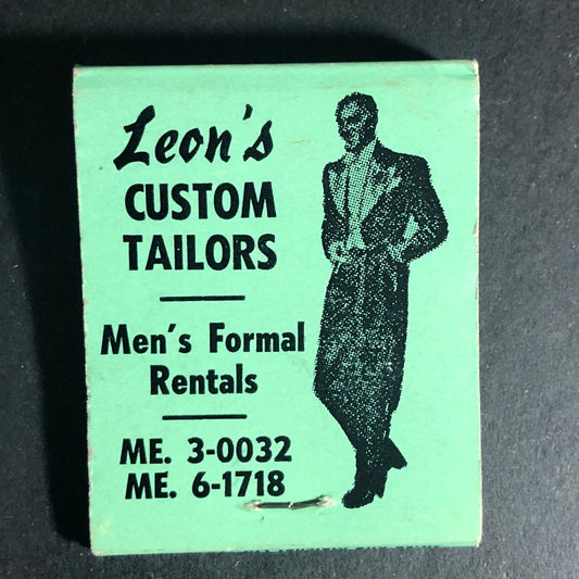 Leon's Men's Formal Rentals Toronto? 20-Strike Full Matchbook c1960's
