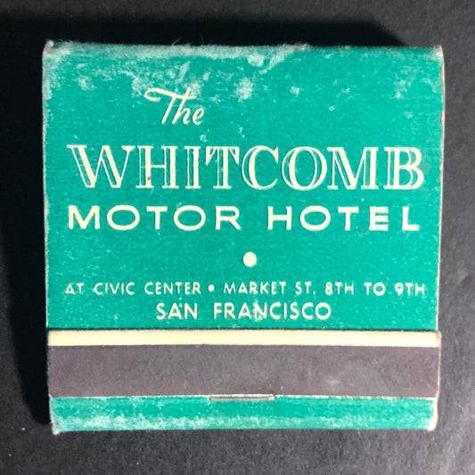 Whitcomb Motor Hotel San Francisco 30-Strike Full Matchbook c1940's-50's Color