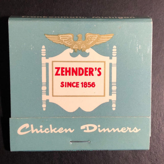 Zehinder's Restaurant Frankenmuth, MI Full Matchbook c1974-80's