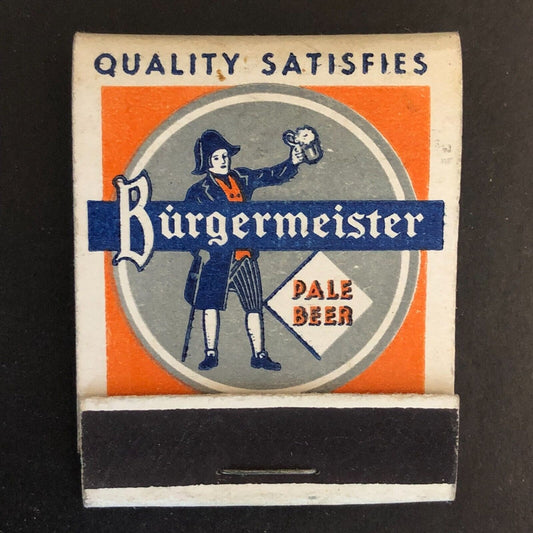 Burgermeister Pale Beer San Francisco Brewing Full Matchbook c1940's-50's Scarce