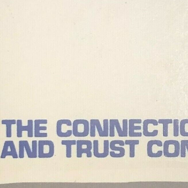 1960's-70's Full Matchbook "CBT" "Connecticut Bank and Trust"