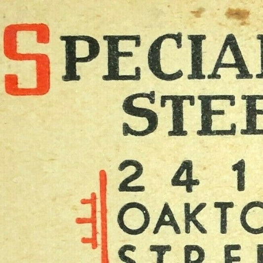 1950's Full Matchbook - Specialty Steel Co. Spring Strip Bars Wire Evanston, IL