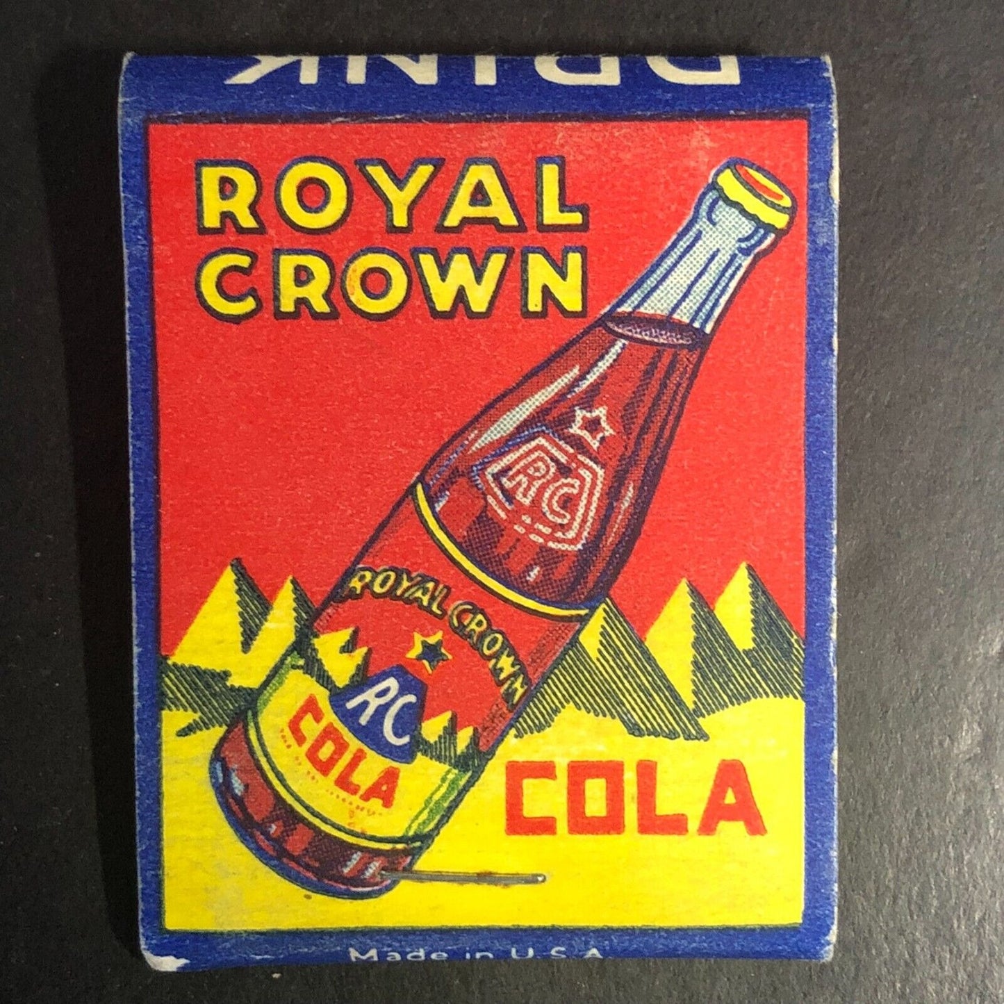 Nehi Beverages / Royal Crown Cola Half Full Matchbook c1940's